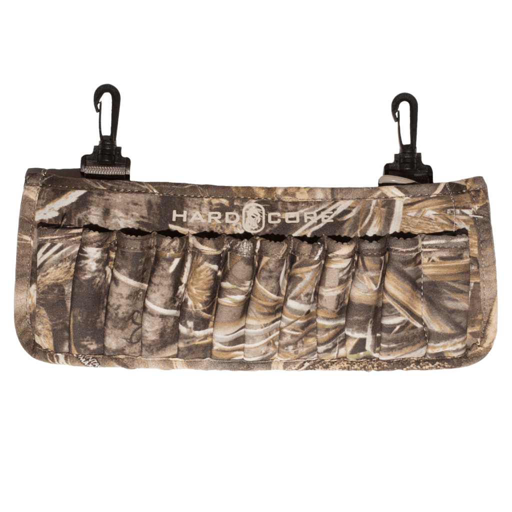 Keep your ammo close at hand and high and dry with the Hard Core Shell Pack. 3 Realtree¬Æ MAX-5‚Ñ¢ 3mm neoprene construction with 24 shell loops (12 per side), a zippered, water-resistant compartment and snap swivels to connect the pack to your waders make this shell pack a great addition to your gear.
¬†
WARNING:¬†Cancer and Reproductive Harm-¬†www.P65Warnings.ca.gov.