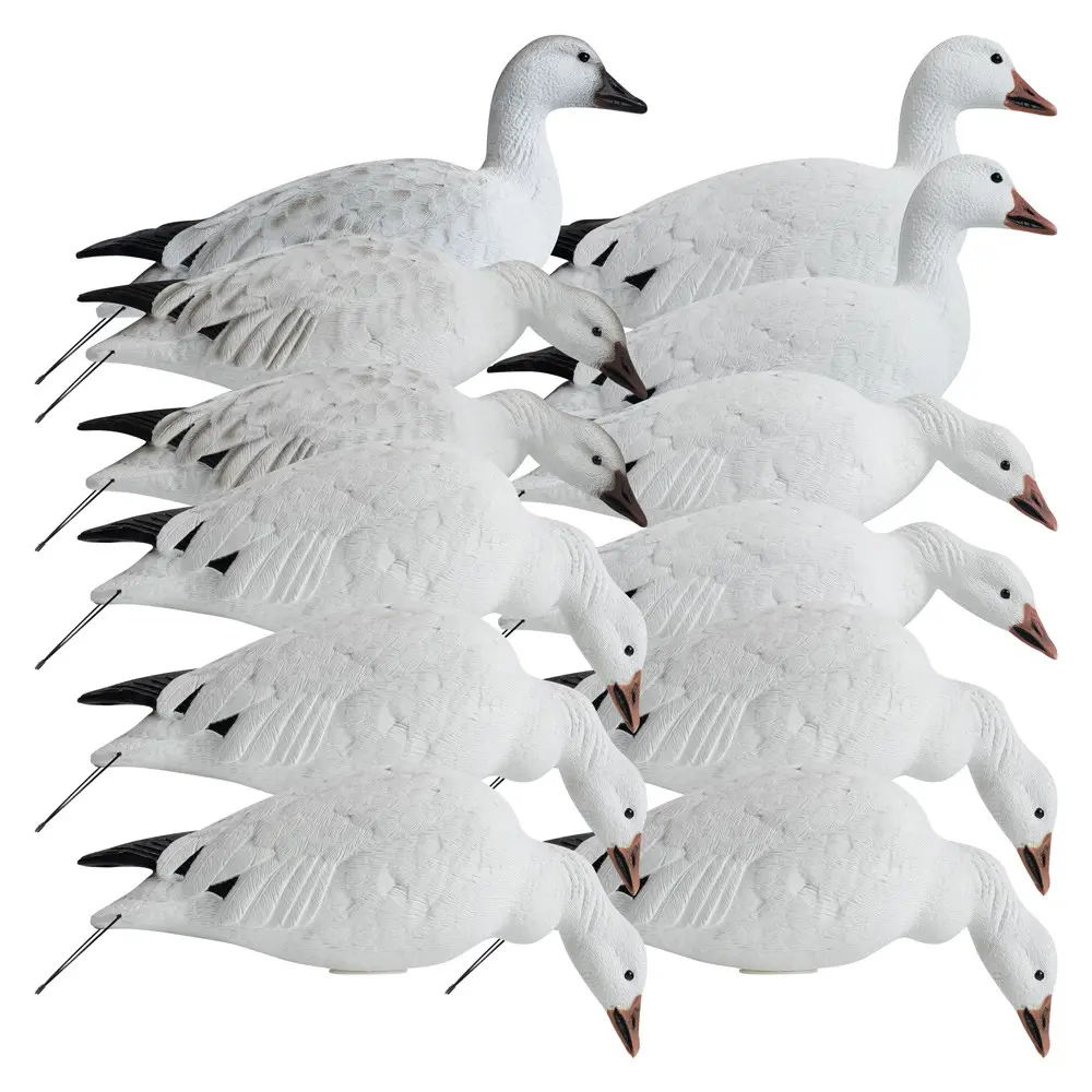Rugged Series Full Body Snow Goose Touchdown Decoys 12-Pack breakdown right facing