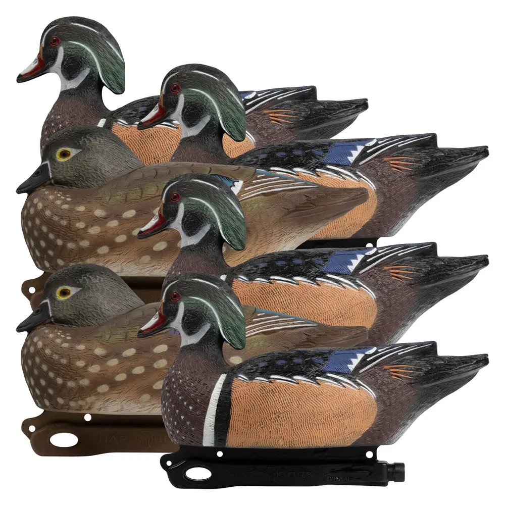 Rugged Series Wood Ducks decoy line up left facing