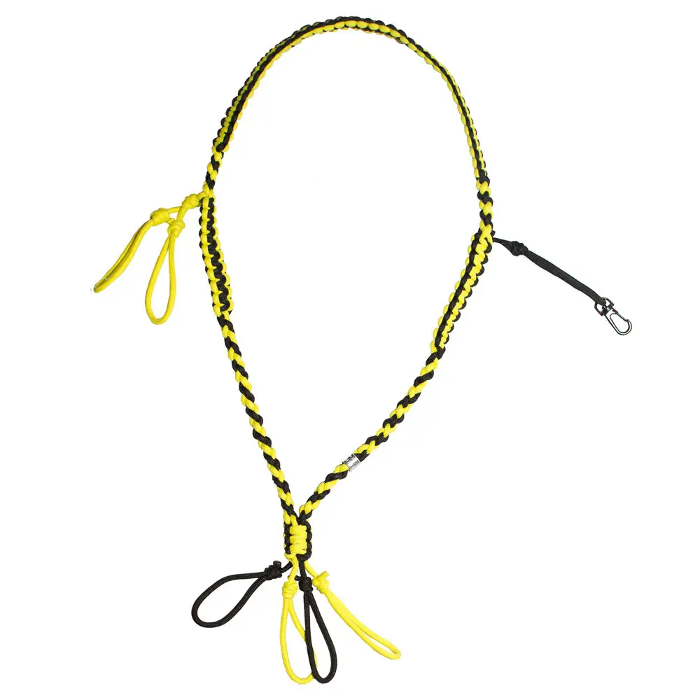 braided lanyard yellow and black image