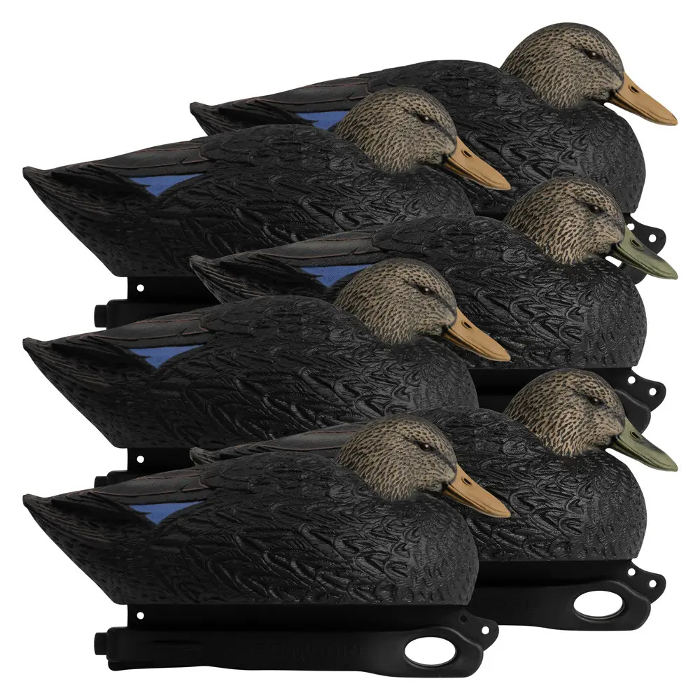 Rugged Series Magnum Black Duck Decoys full lineup right facing