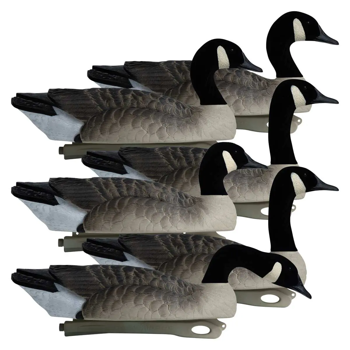 Rugged Series Canada Goose Floaters Touchdown Decoys - Flocked Head 6 Pack