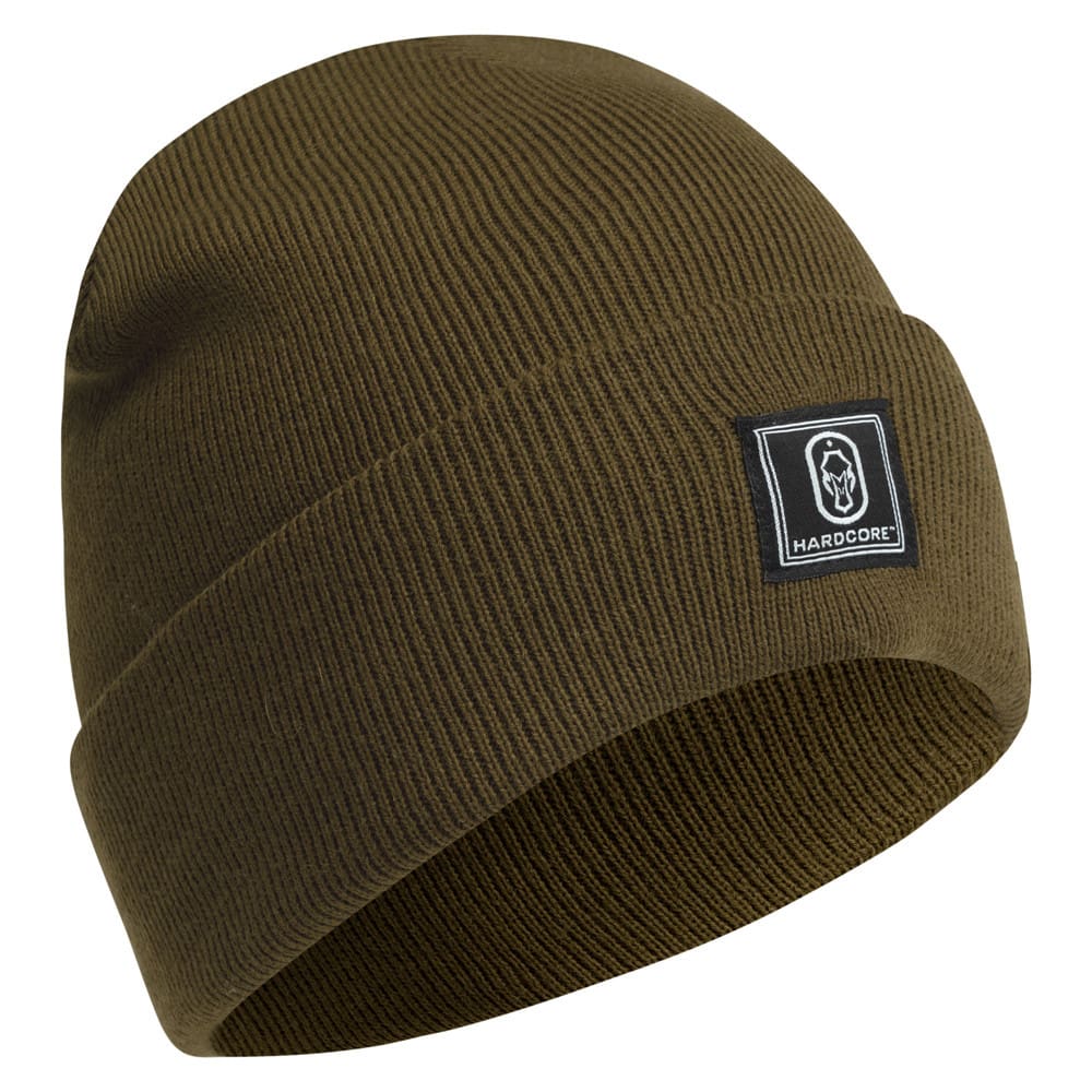Hardcore Solid Knit Beanie in sediment right facing