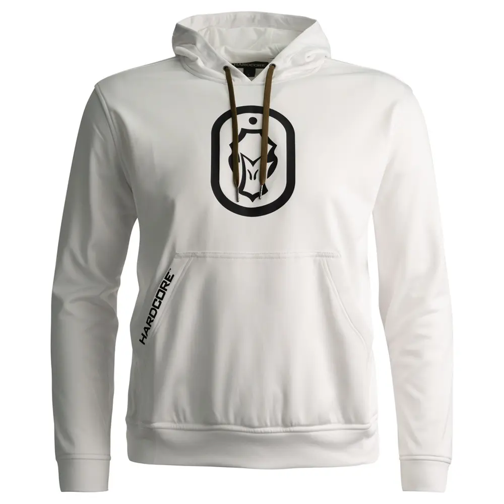 Hardcore Logo Hoodie in white front facing