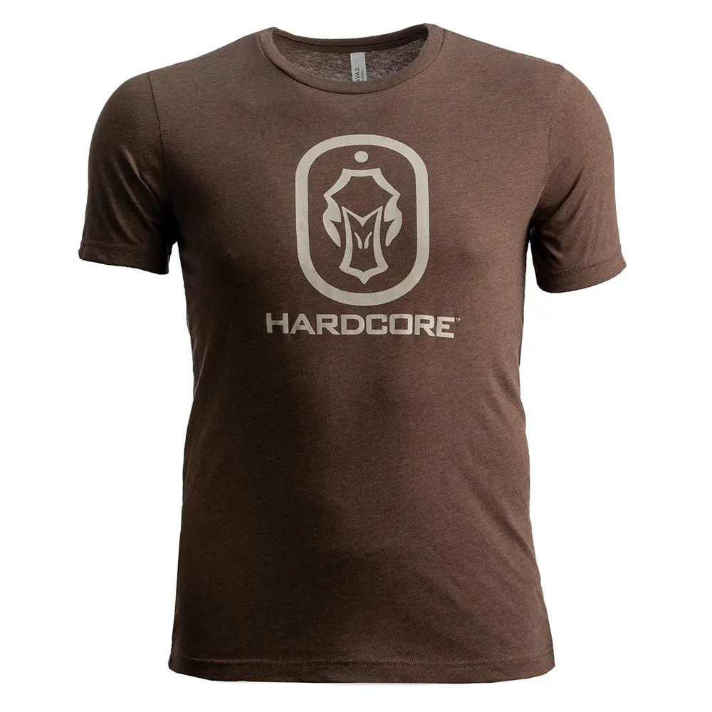 Hardcore Logo Tee heather brown front facing