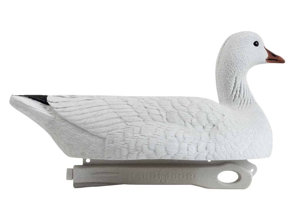 Hardcore snow goose floater decoy showing the WhaleTail keel.